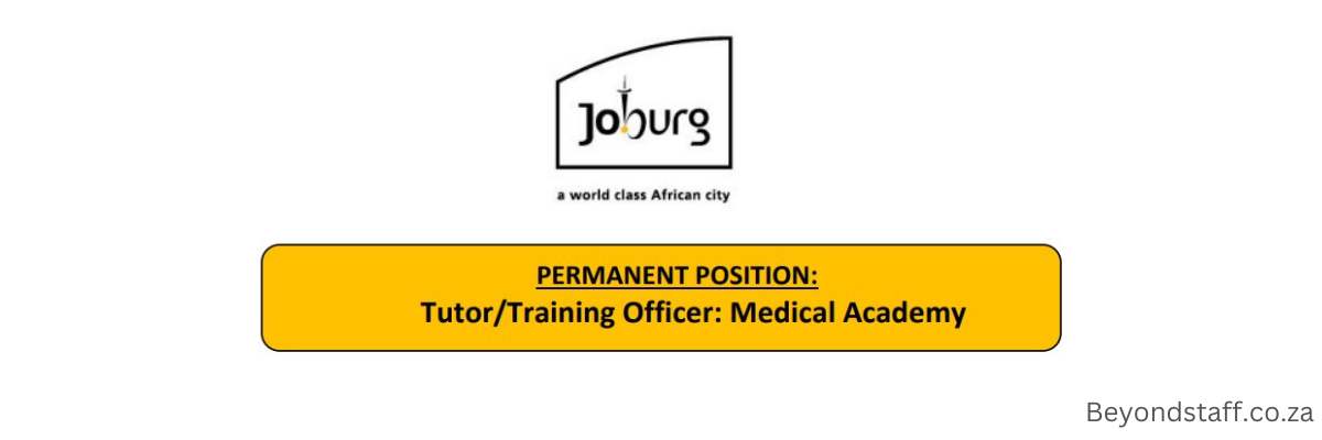 Tutor/Training Officer Vacancy at COJ EMS